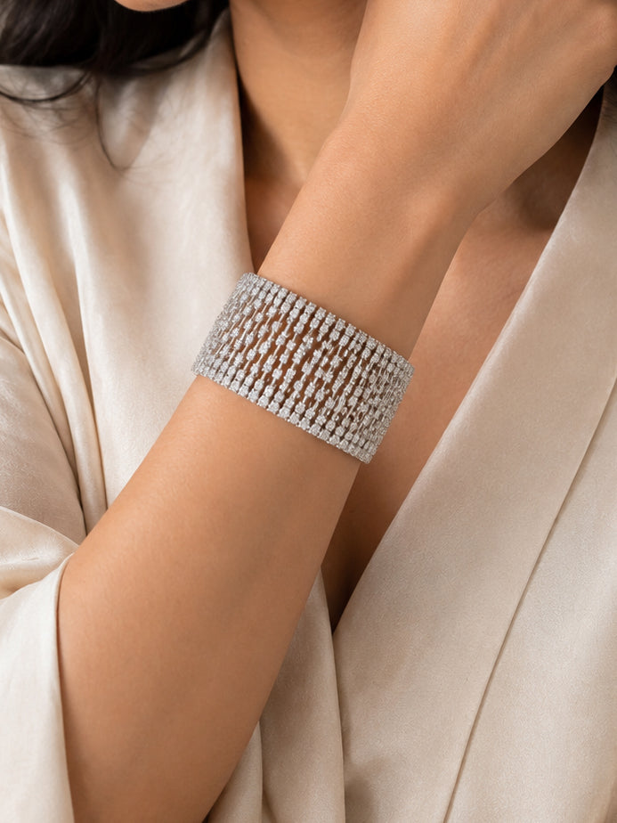 Aanura Diamond Royale Silver Cuff