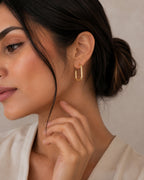 Aanura Gold Plated U-Shaped Hoop Earrings