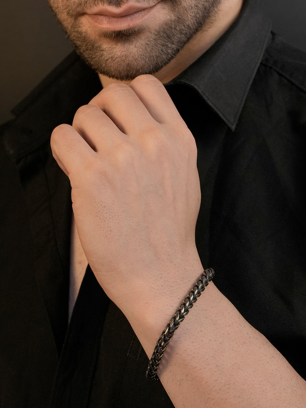 Black Plated Anti Tarnish Waterproof Barrel Bracelet