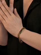 18K Gold Plated Anti Tarnish Waterproof ID Plate Band