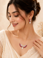 Aanura Wing Pearl Necklace & Earrings Set