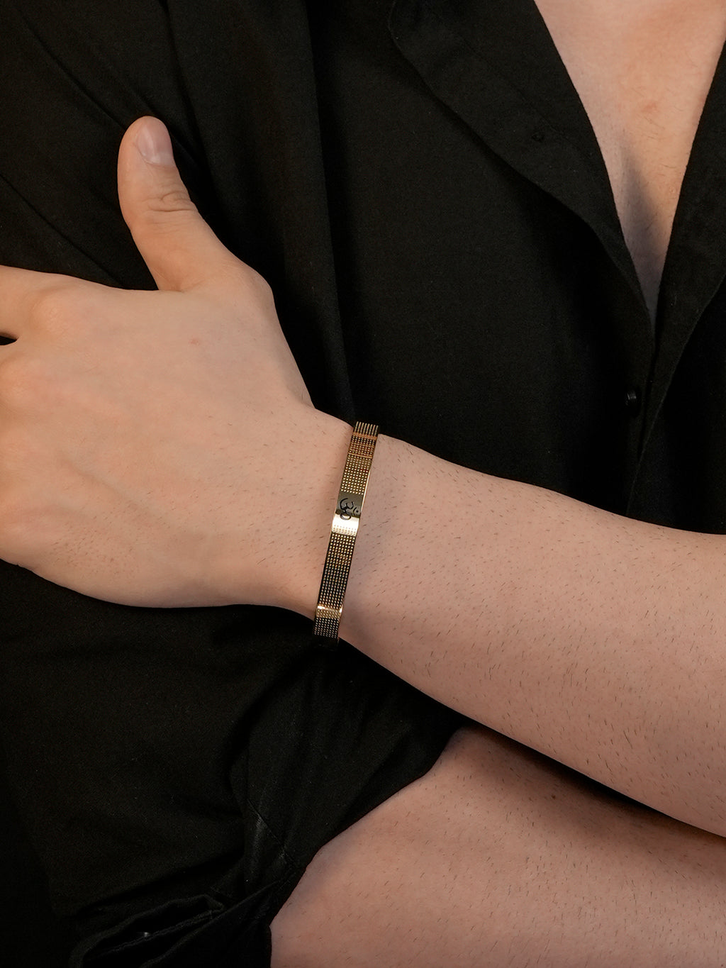 18K Gold Om Textured Anti-Tarnish Waterproof Kada