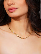 Aanura Minimal Stone Curve Adjustable Necklace