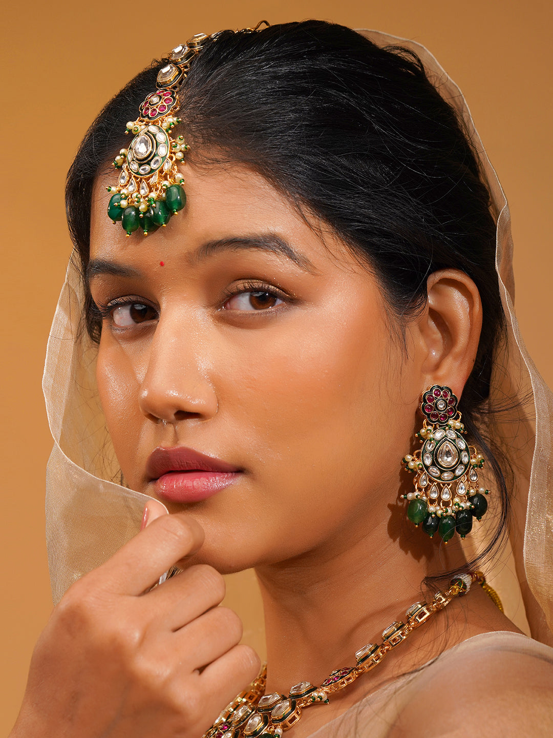 Aanura Gold Plated Traditional Necklace Set
