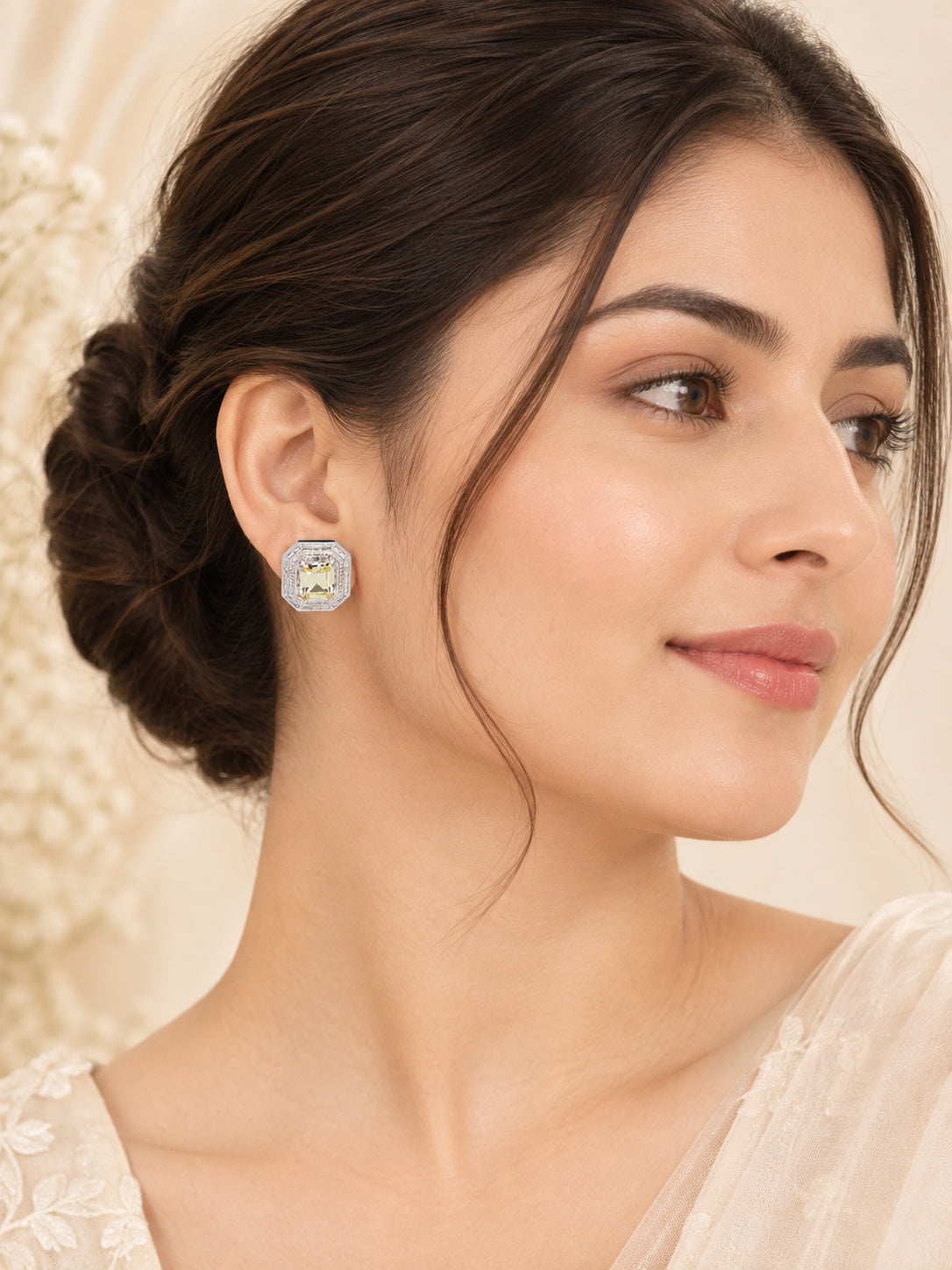 Aanura Ruby & Emerald Octagon Stud Earrings