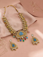 Aanura Antique Bridal Necklace with Ruby Red Stones