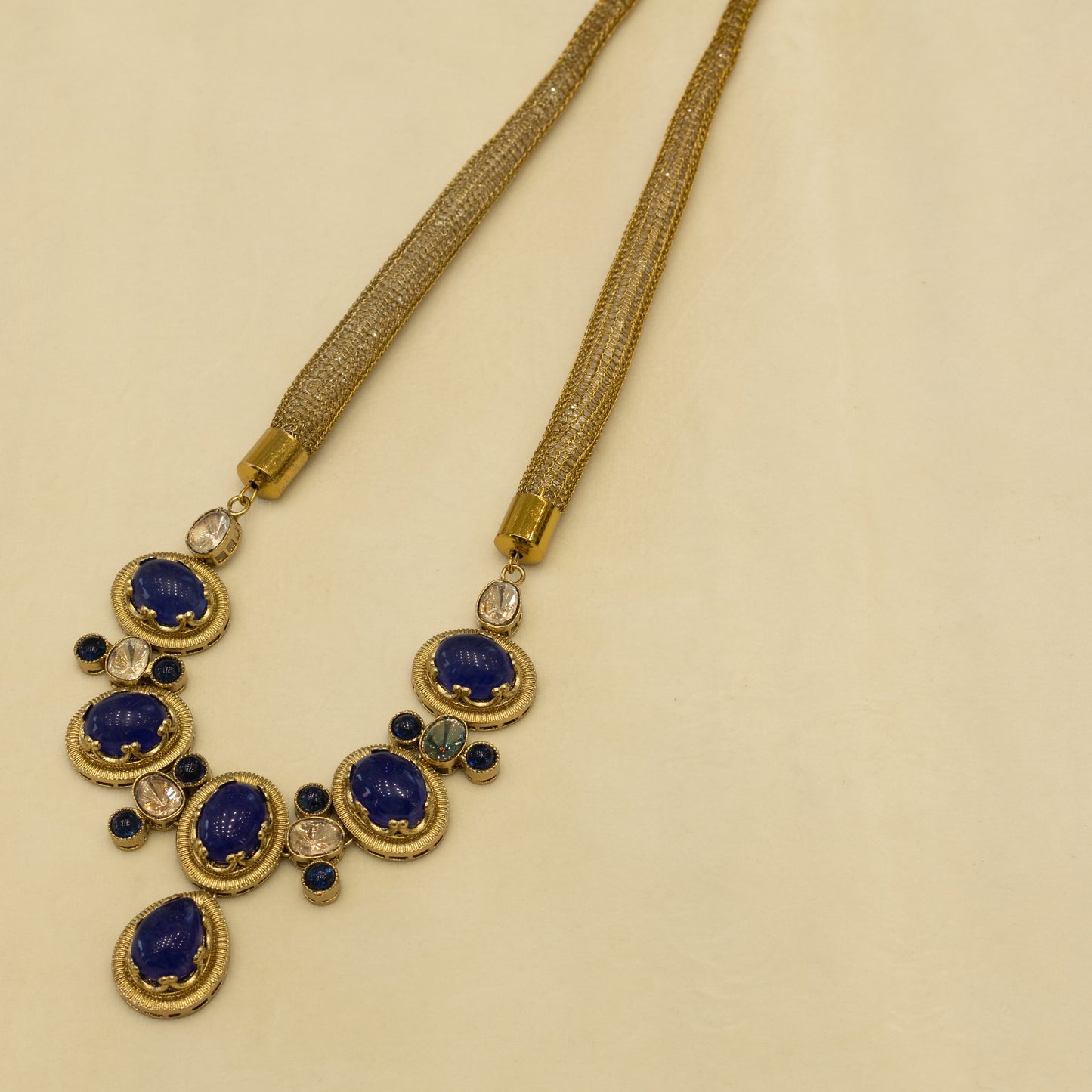 Aanura Red Stone Necklace & Earrings Set