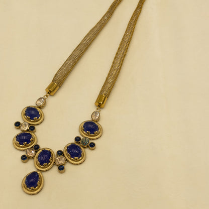 Aanura Red Stone Necklace & Earrings Set