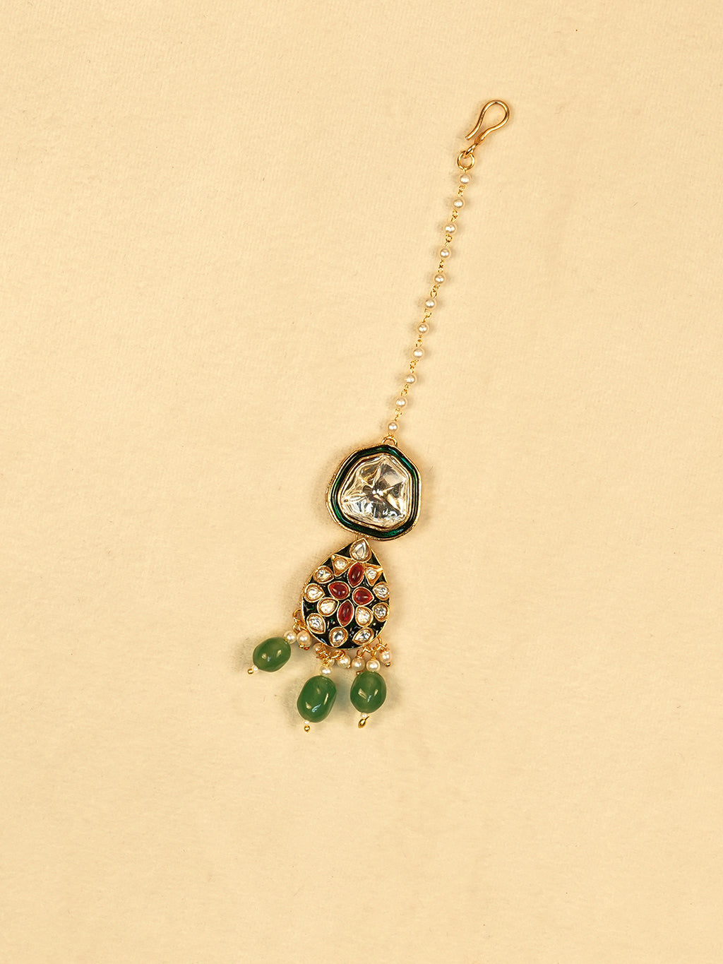Aanura Gold Traditional Necklace Set With Earrings