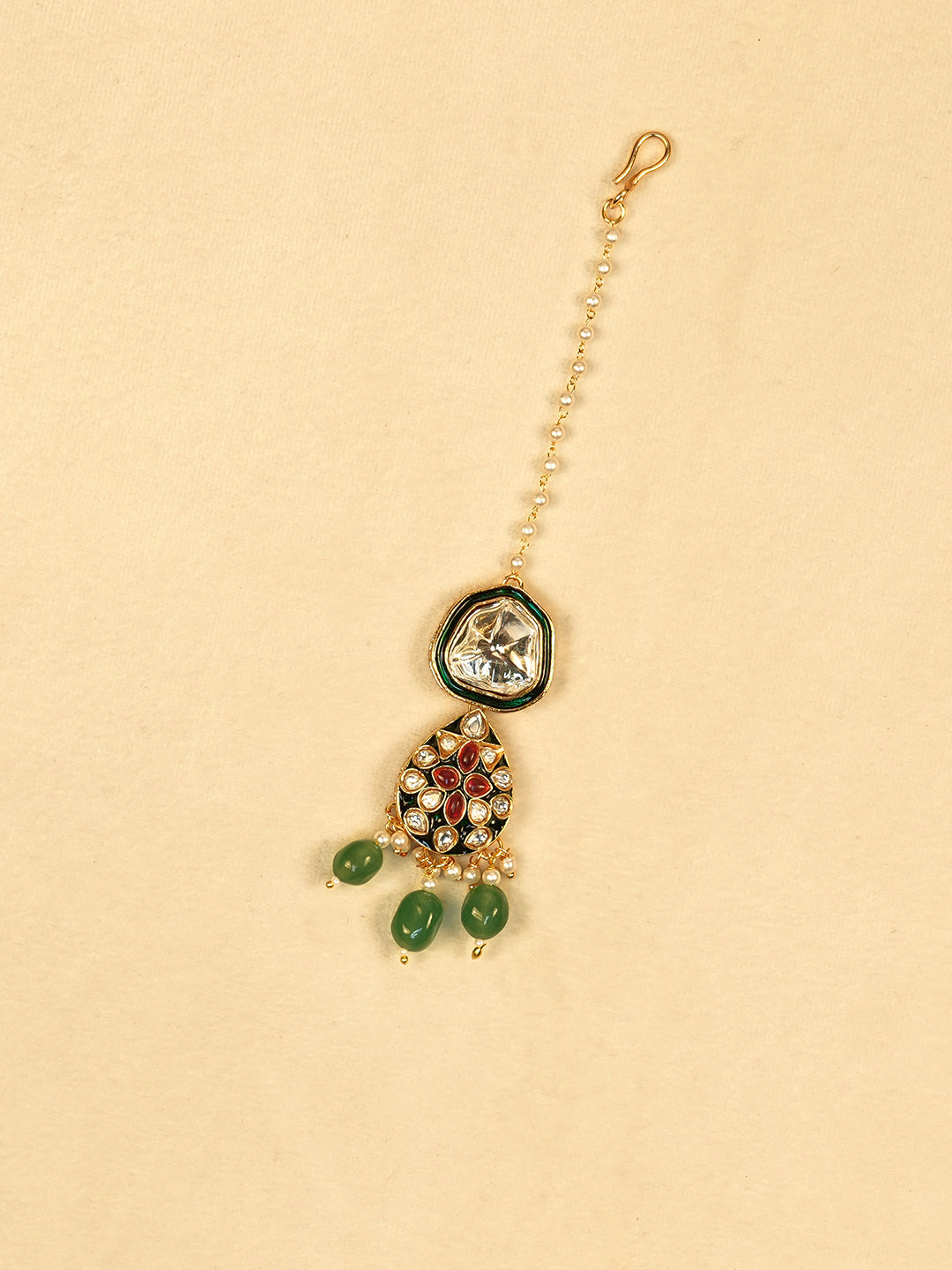 Aanura Gold Traditional Necklace Set With Earrings