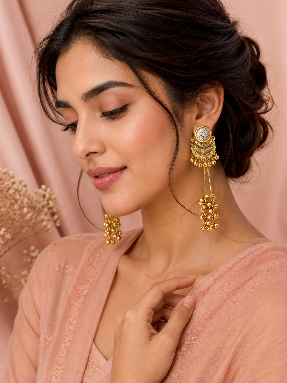Aanura Gold Plated Chandrika Drop Earrings