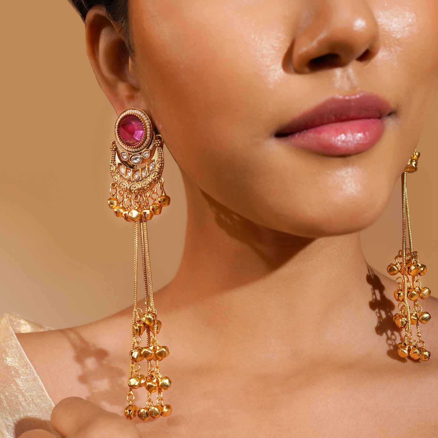Aanura Gold Plated Chandrika Drop Earrings
