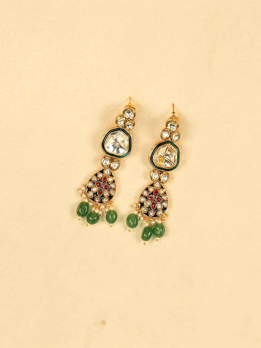 Aanura Gold Traditional Necklace Set With Earrings