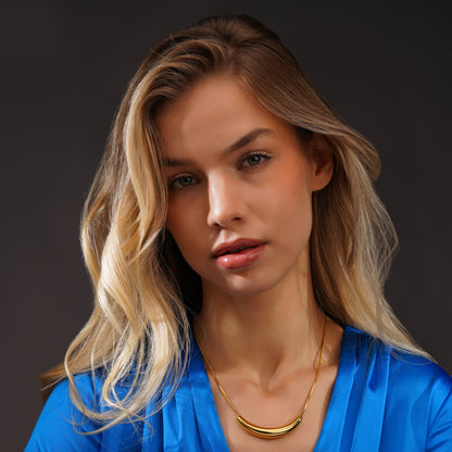 Aanura Curved Bar Statement Necklace