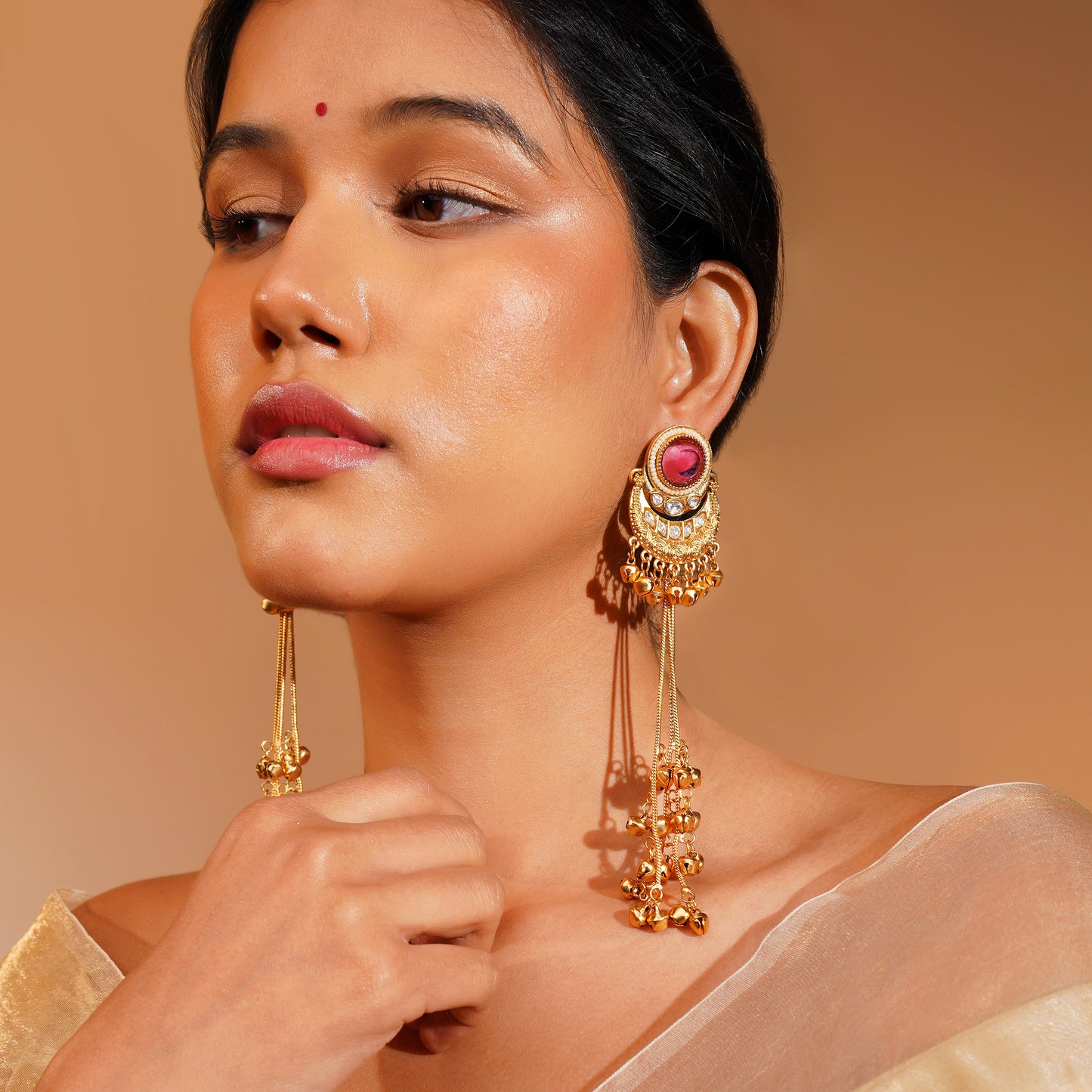 Aanura Gold Plated Chandrika Drop Earrings