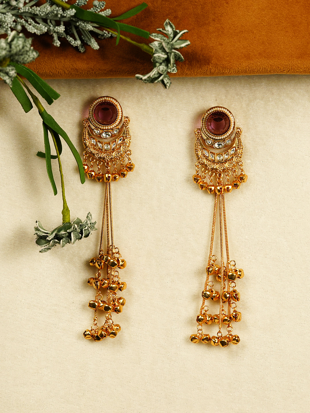 Aanura Gold Plated Chandrika Drop Earrings