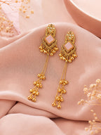 Aanura Gold Plated Royal Drop Jhumka Earrings