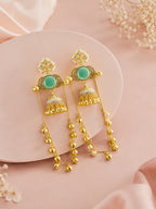 Aanura Gold Plated Stone Earrings with Brass