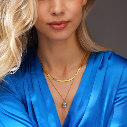 Aanura Dual Layer Pendant Chain Necklace