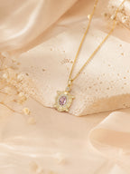 18K Gold Plated Pink Turtle Crystal Necklace