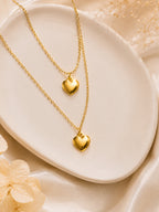 Aanura Twin Heart Layered Pendant Necklace