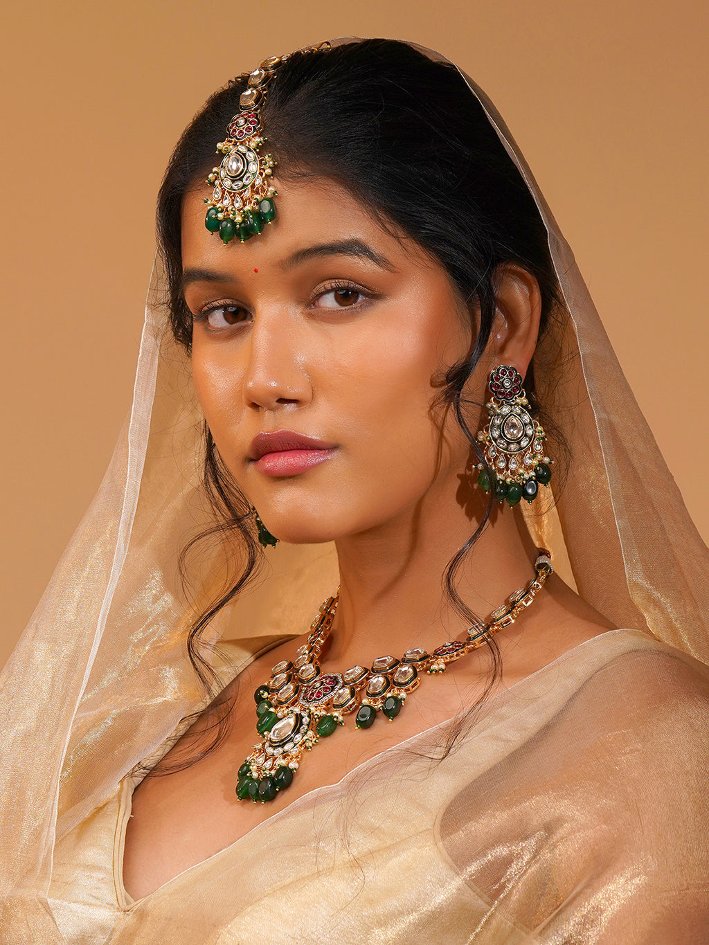 Aanura Gold Plated Traditional Necklace Set
