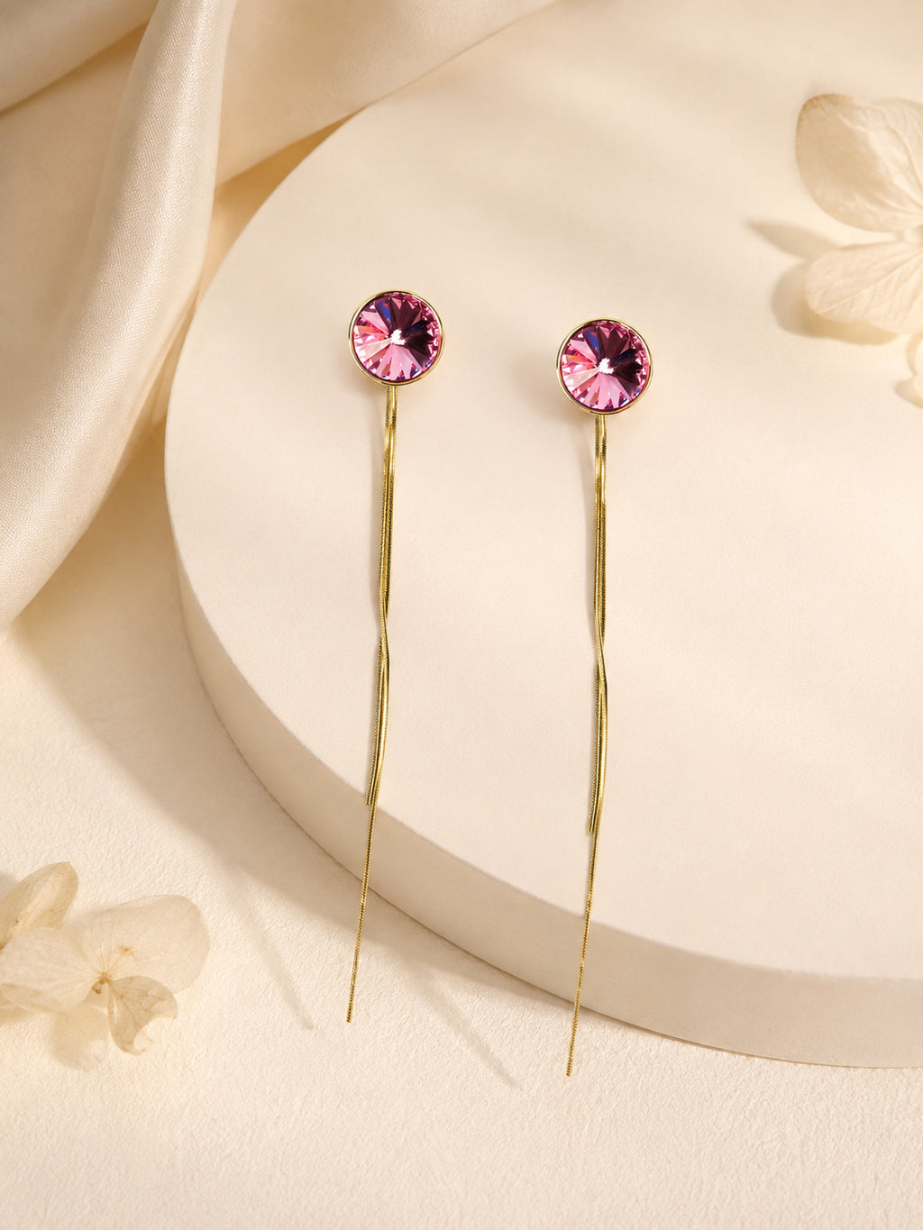 Aanura Gold Plated Drop Earrings with Crystal