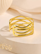 Aanura Golden Wave Cuff Bracelet