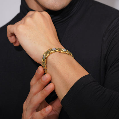 Aanura Gold Stainless Steel Bracelet For Men