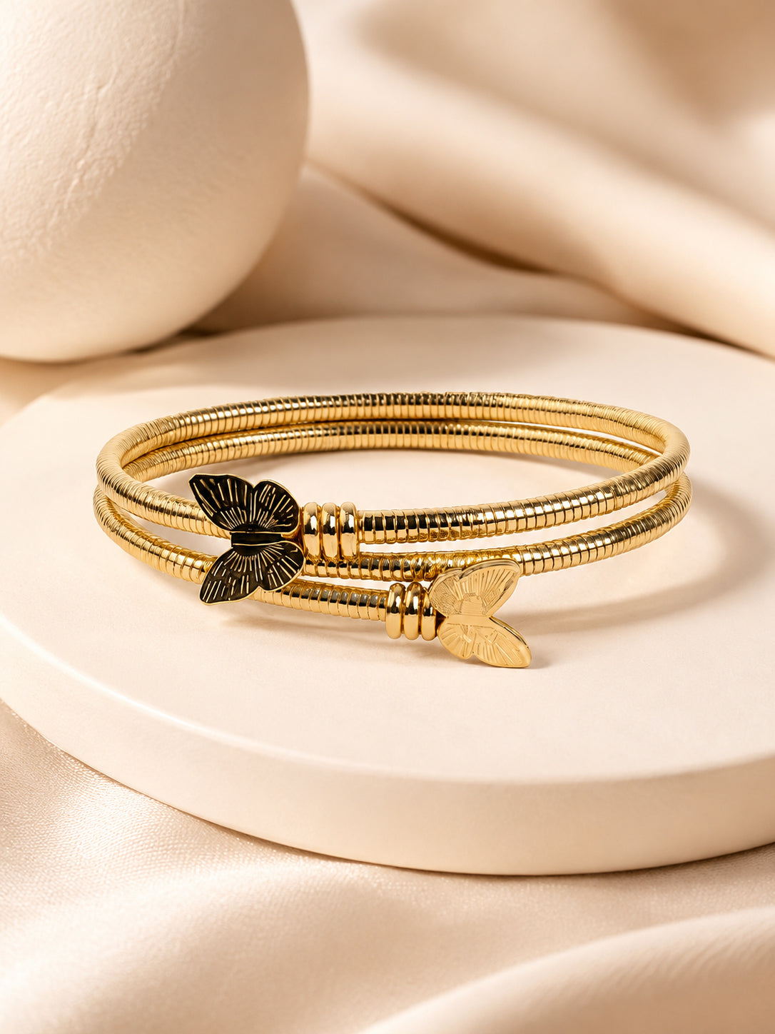 Aanura Butterfly Gold Coil Bracelet
