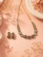 Aanura Gold Traditional Necklace & Earring Set