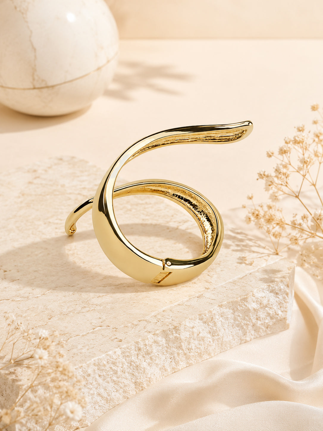 Aanura Gold Spiral Statement Bracelet