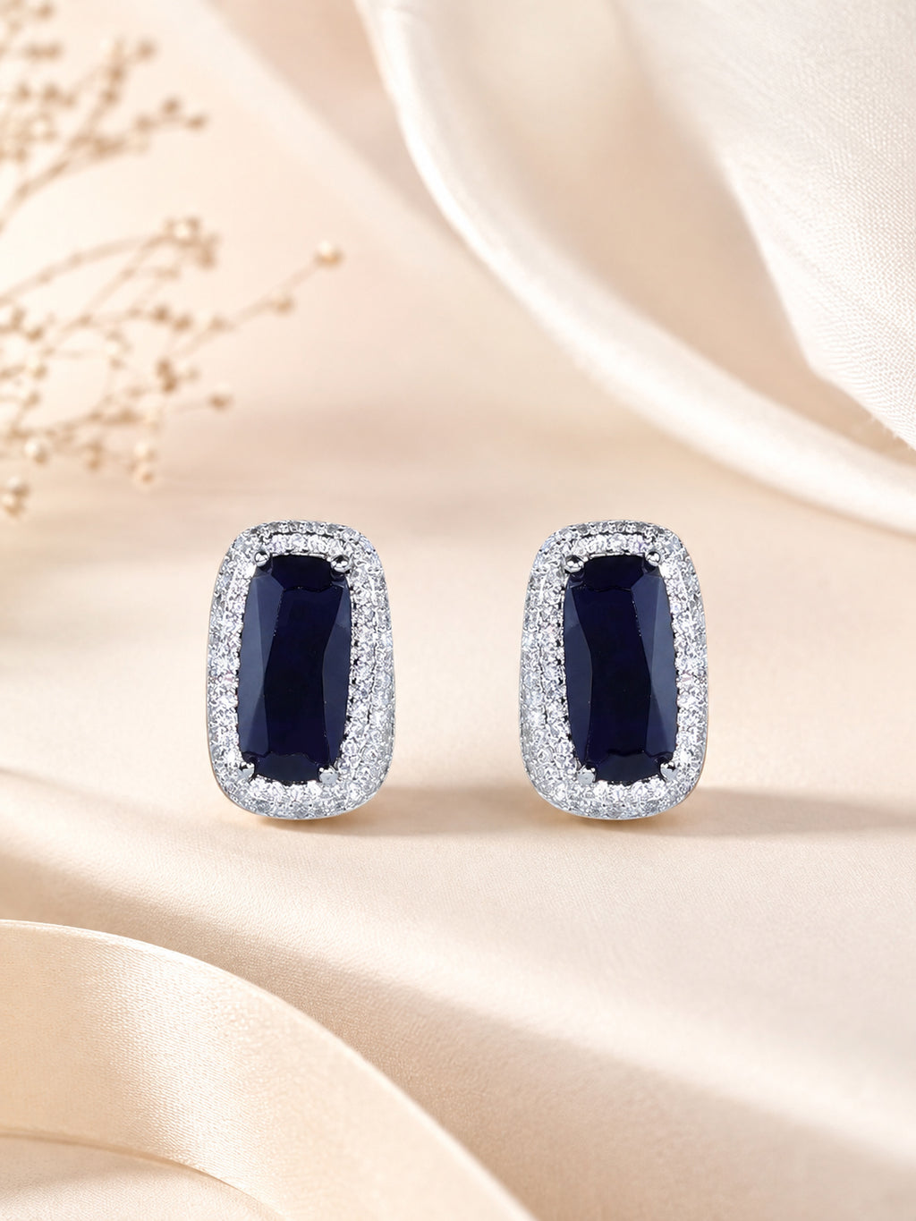 Aanura Yellow Cushion Halo Stud Earrings