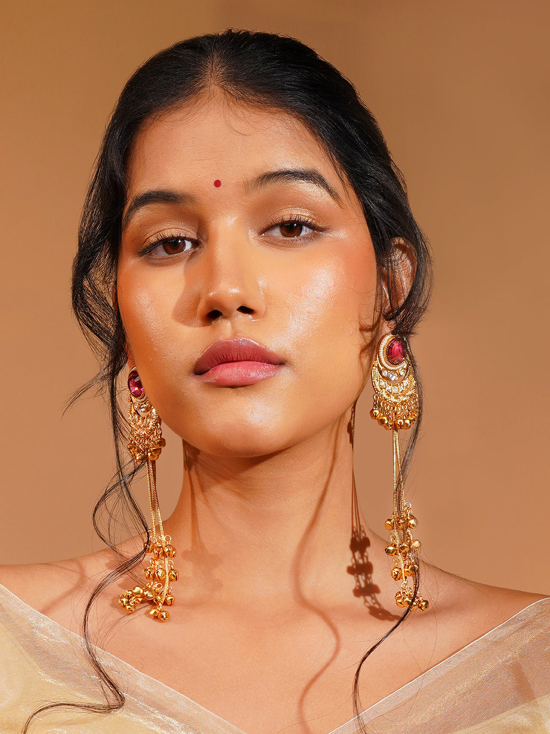 Aanura Gold Plated Chandrika Drop Earrings