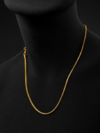 18K Gold-Plated Flat Chain Anti-Tarnish Waterproof Stainless Steel for Men