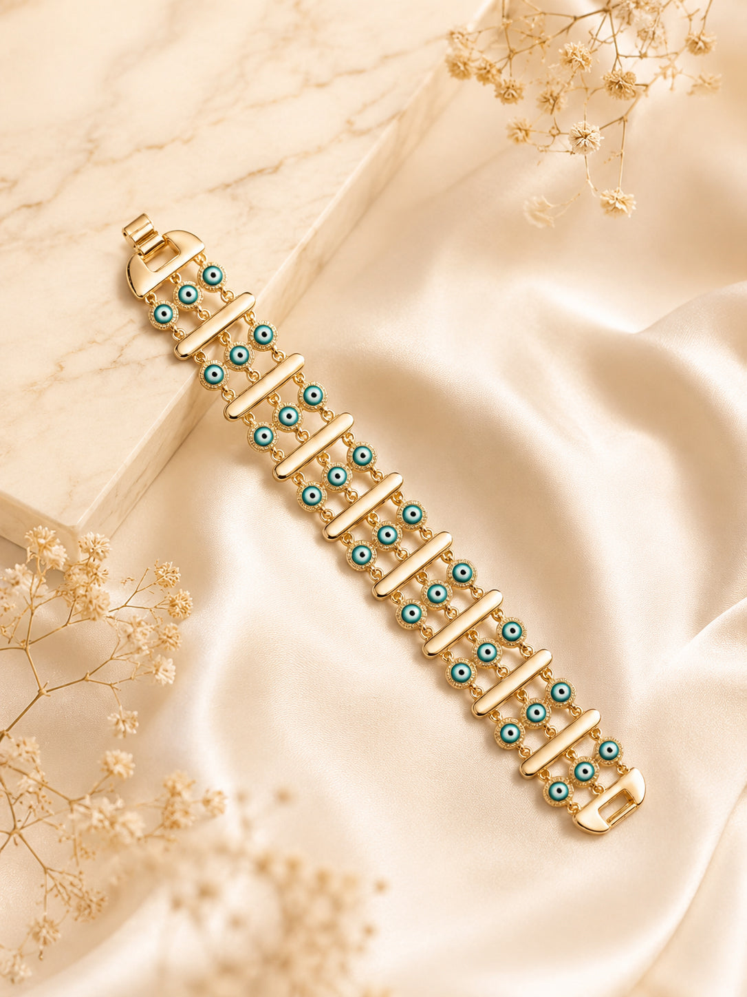 Aanura Double-Layer Evil Eye Gold Bracelet
