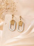 Aanura Minimal Geometric Gold Drop Earrings