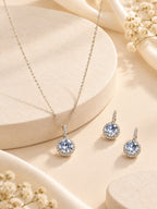 Aanura Solitaire Diamond Necklace & Earrings Set