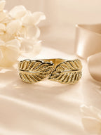 Aanura Golden Leaf Statement Bracelet