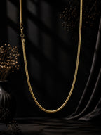 18K Gold Plated Textured Chain Anti-Tarnish Waterproof Chain for Men