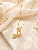 18K Gold Plated Starfish & Shell Charm Necklace