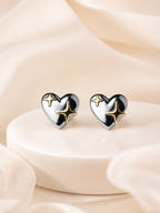 Aanura Cosmic Heart Stainless Steel Stud Earrings