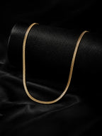 18K Gold-Plated Flat Chain Anti-Tarnish Waterproof Stainless Steel for Men
