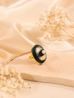 18K Gold Plated Pearl Accent Anti-Tarnish Waterproof Ring