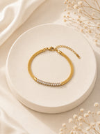 Aanura Linear Crystal Bar Adjustable Bracelet