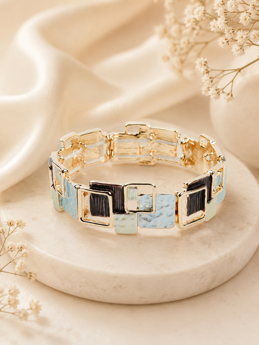 Aanura Modern Geometric Enamel Bracelet
