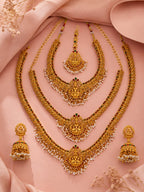 Aanura Gold-Plated Temple Necklace & Earrings Set