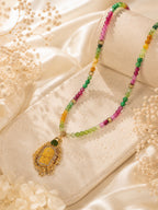 Aanura Beaded Pendant Necklace With Stainless Steal