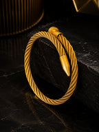 18K Gold-Plated Twisted Cuff Waterproof Hypoallergenic Steel Bracelet