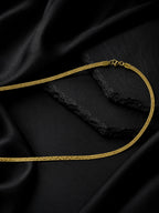 18K Gold Plated Flat Chain & Dual-Tone Bracelet Combo for Men